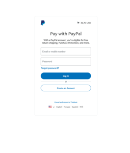Метод оплаты "PayPal Visa/MasterCard/Maestro"