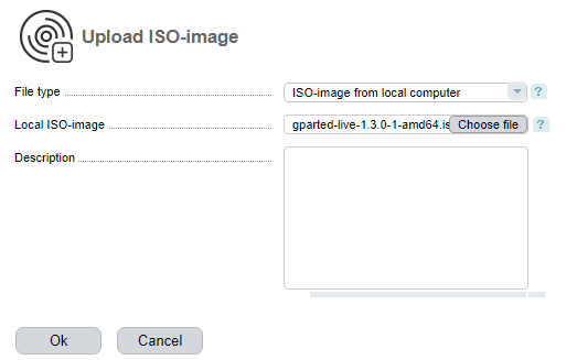 ISO-images, selection box