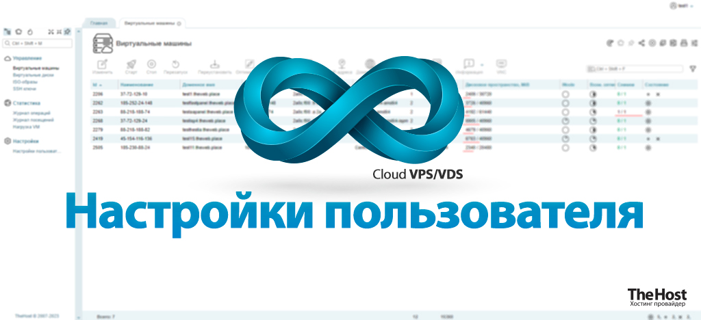 TheHost VM-Cloud User Settings Banner