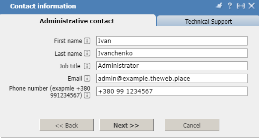 Administrator contact