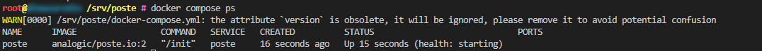 docker compose ps