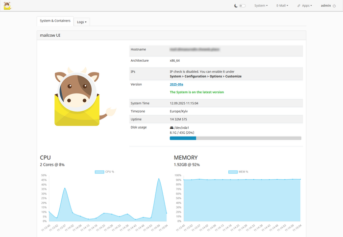 admin panel welcome