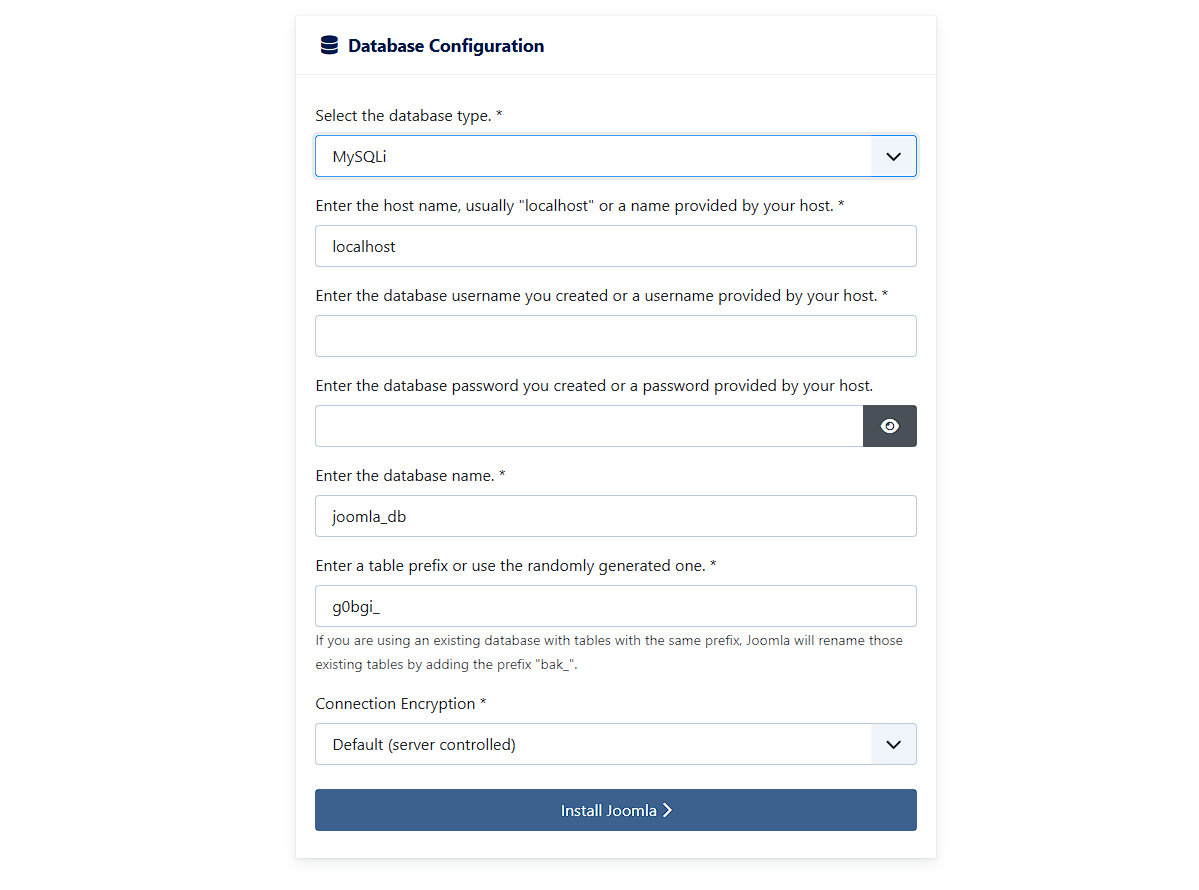 db data joomla
