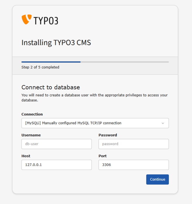 The Host TYPO3 web installation db