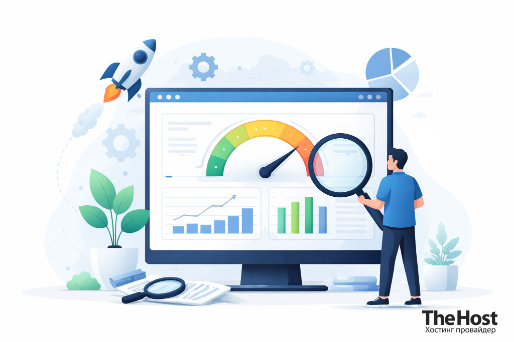 Банер TheHost Analyze Website Performance